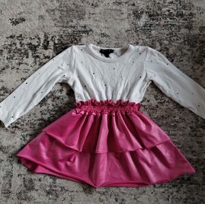 White and Pink Ruffled Dress 2T